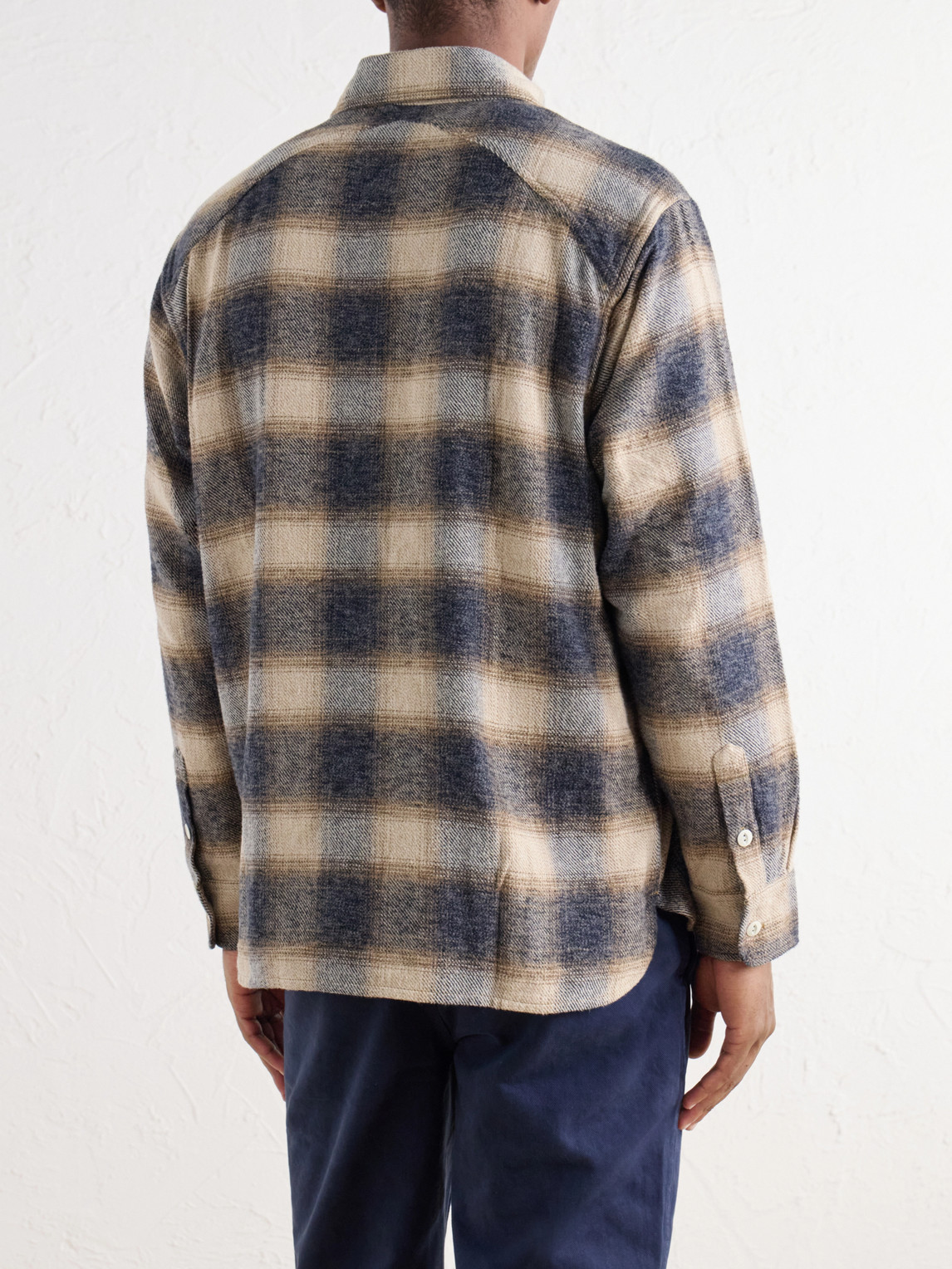 Crosscut Checked Cotton-Flannel Shirt