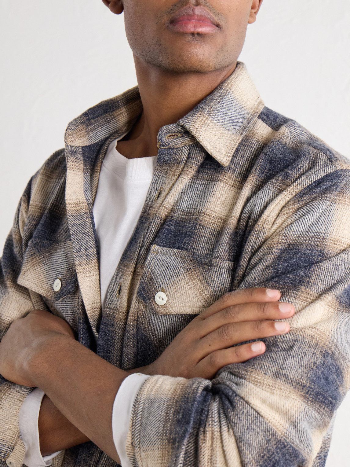 Crosscut Checked Cotton-Flannel Shirt
