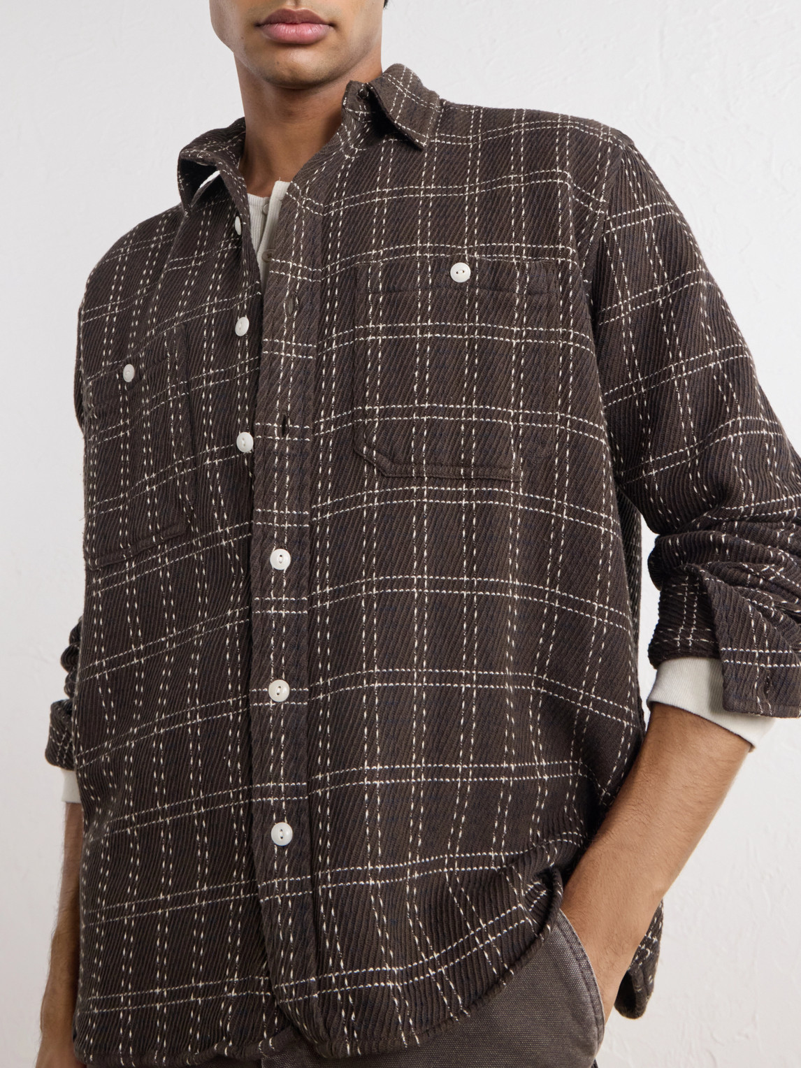 Utility Checked Cotton-Flannel Shirt