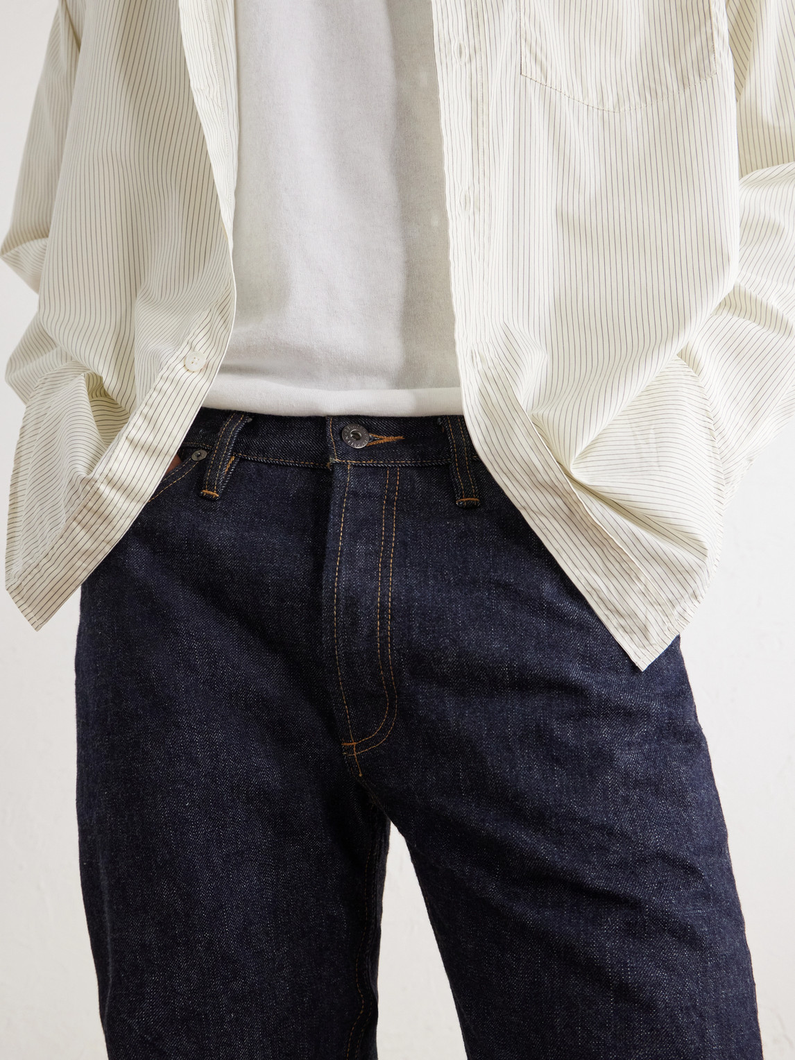 Classic Straight-Leg Rinsed Selveged Jeans
