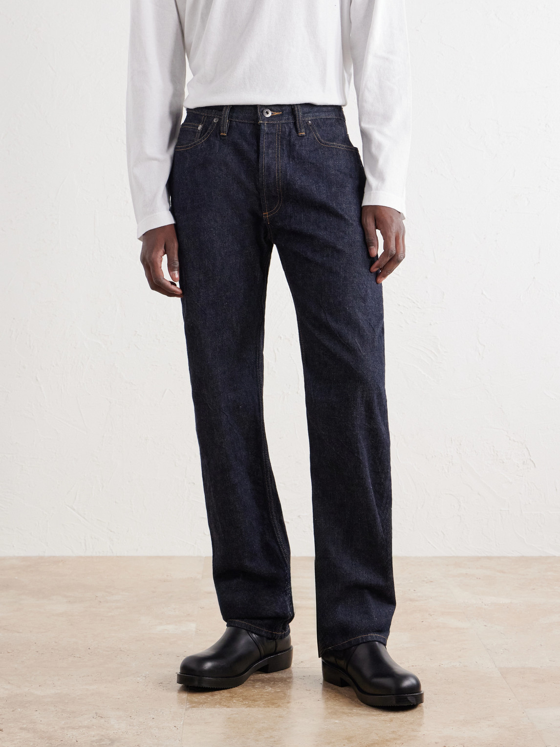 Classic Straight-Leg Rinsed Selveged Jeans