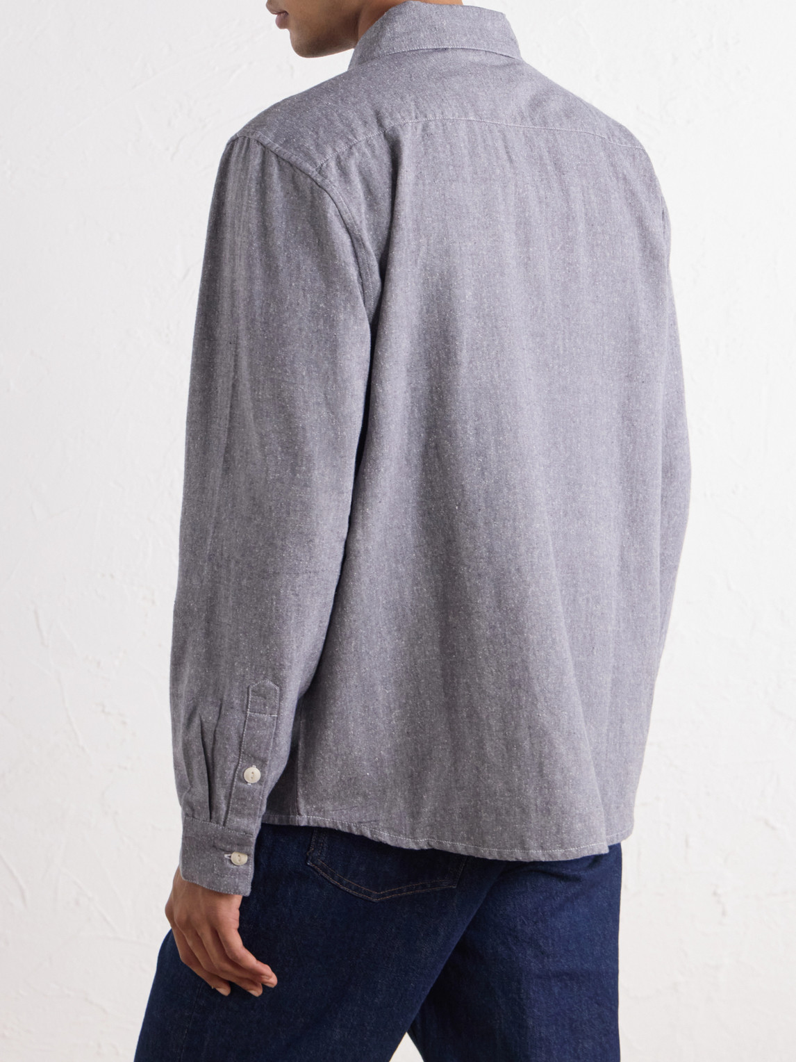 Utility Cotton And Silk-Blend Chambray Shirt