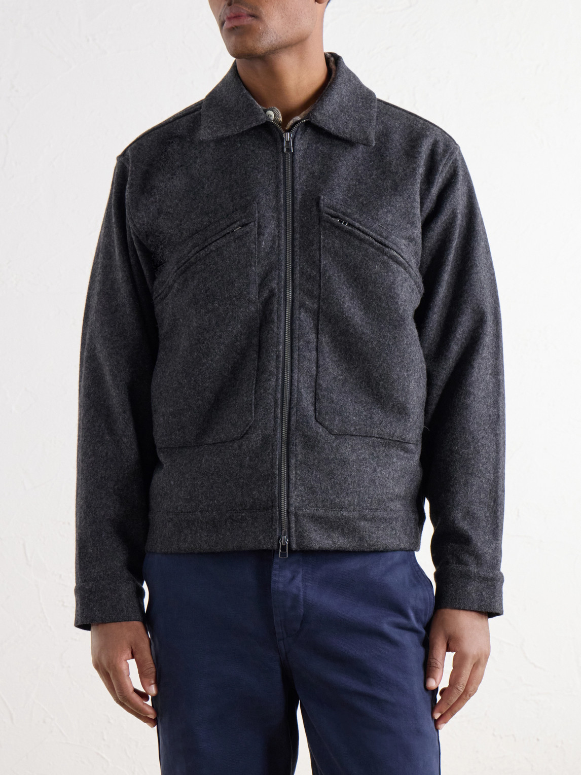 Cycling Wool-Blend Felt Jacket