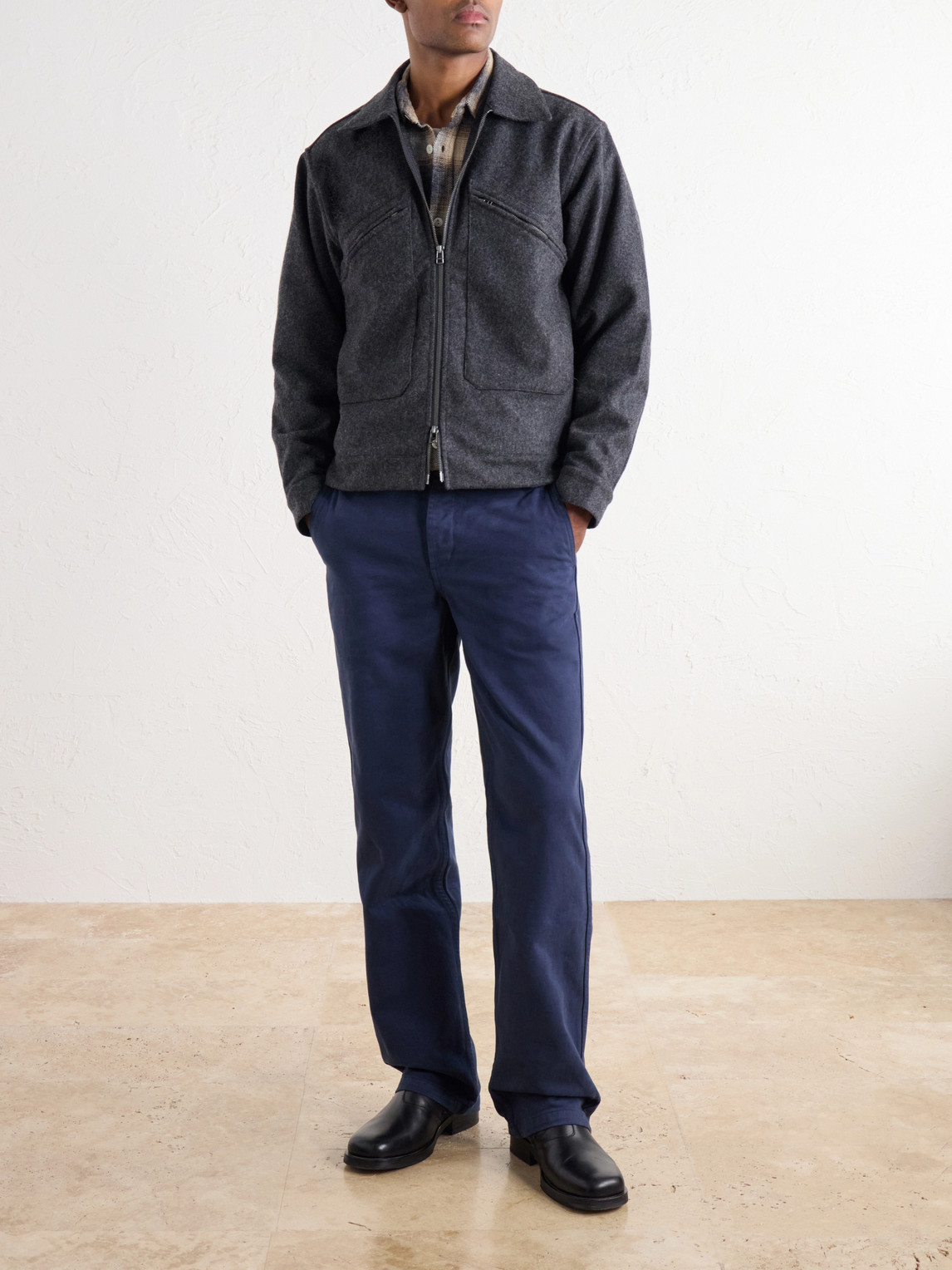 Cycling Wool-Blend Felt Jacket