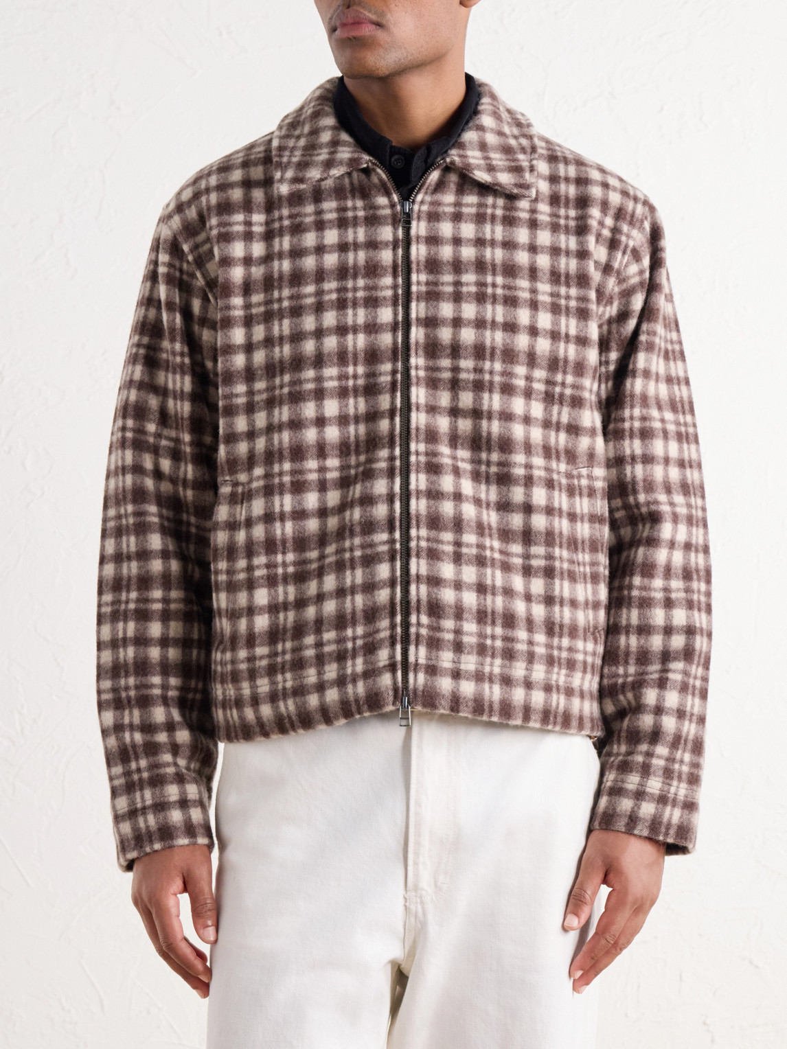 Club Checked Felted Wool-Blend Jacket