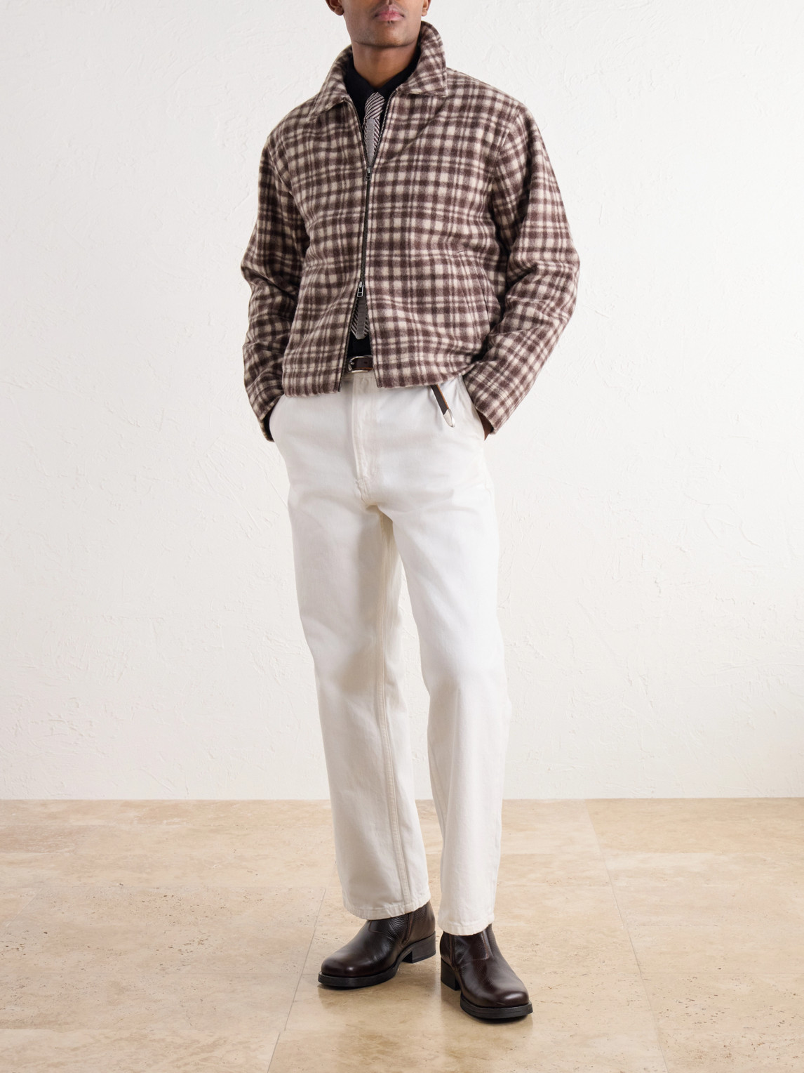 Club Checked Felted Wool-Blend Jacket