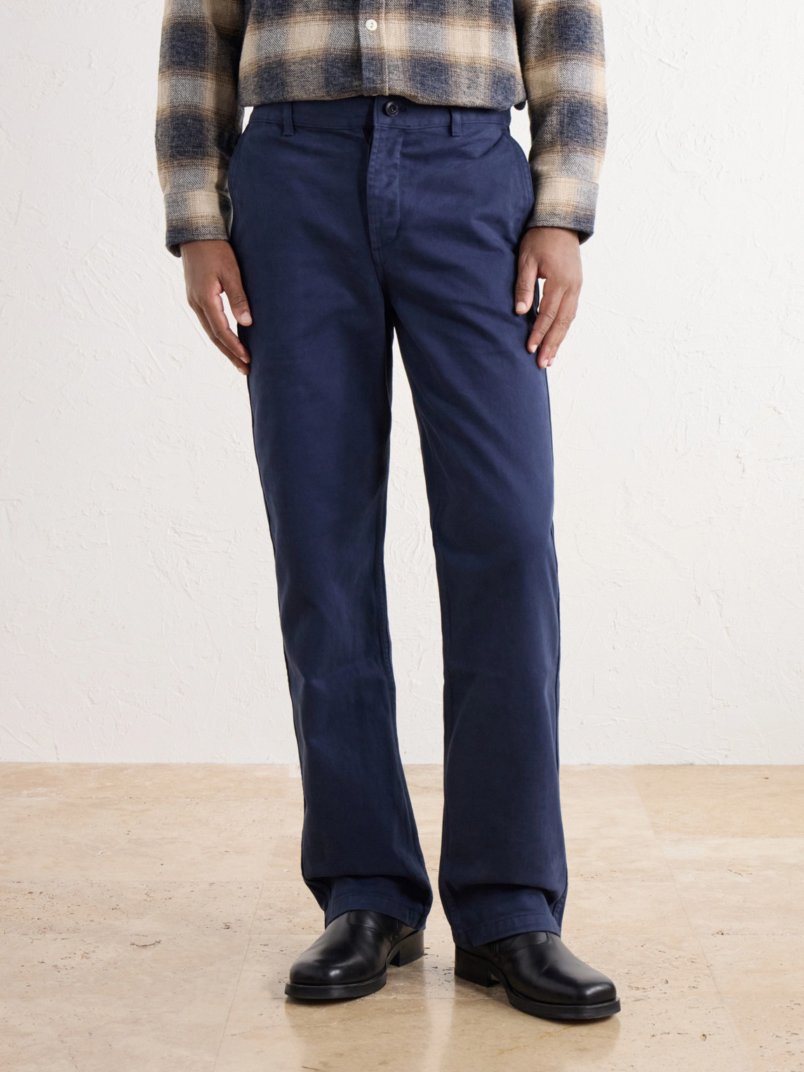 Work Straight-Leg Cotton-Twill Trousers
