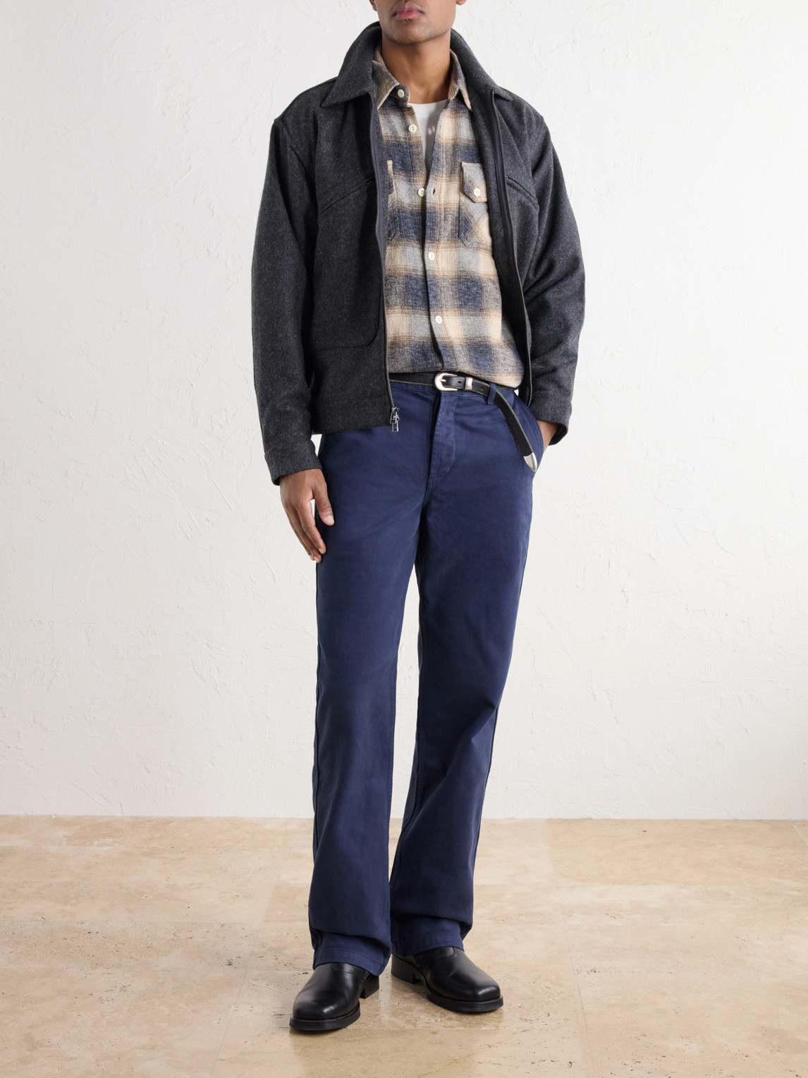 Work Straight-Leg Cotton-Twill Trousers