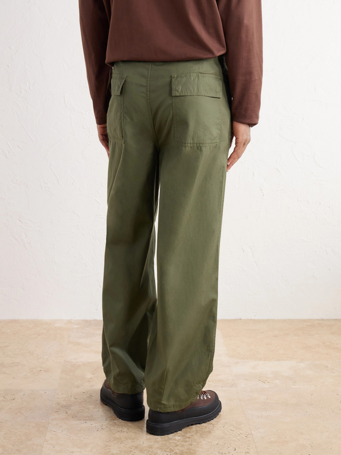 Trooper Straight-Leg Drawstring Cotton-Canvas Trousers