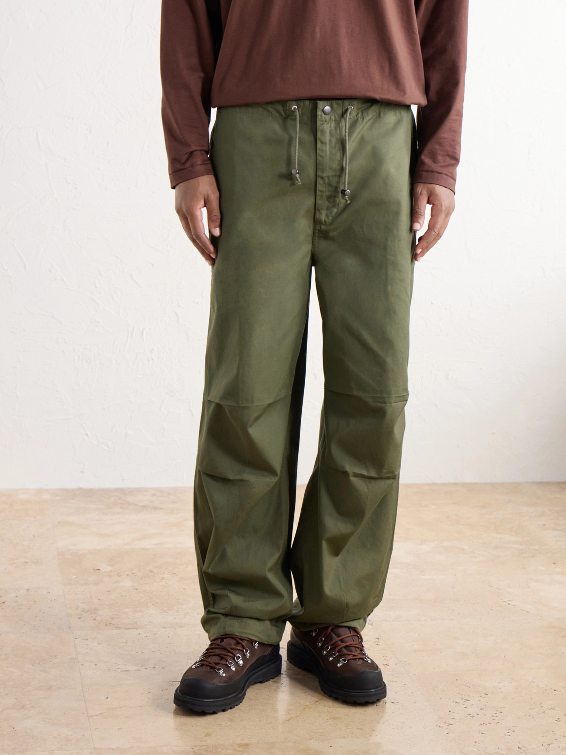 Trooper Straight-Leg Drawstring Cotton-Canvas Trousers