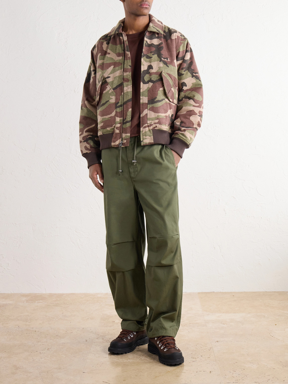 Trooper Straight-Leg Drawstring Cotton-Canvas Trousers