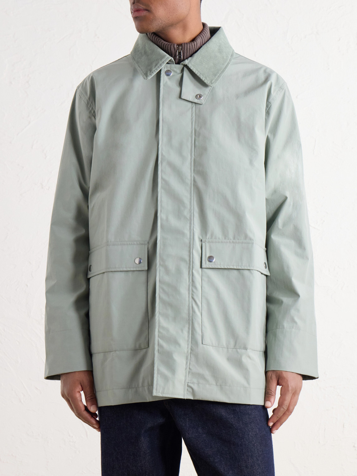 Country Corduroy-Trimmed Jacket