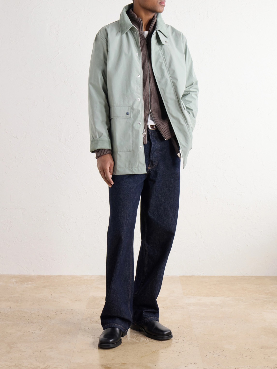 Country Corduroy-Trimmed Jacket