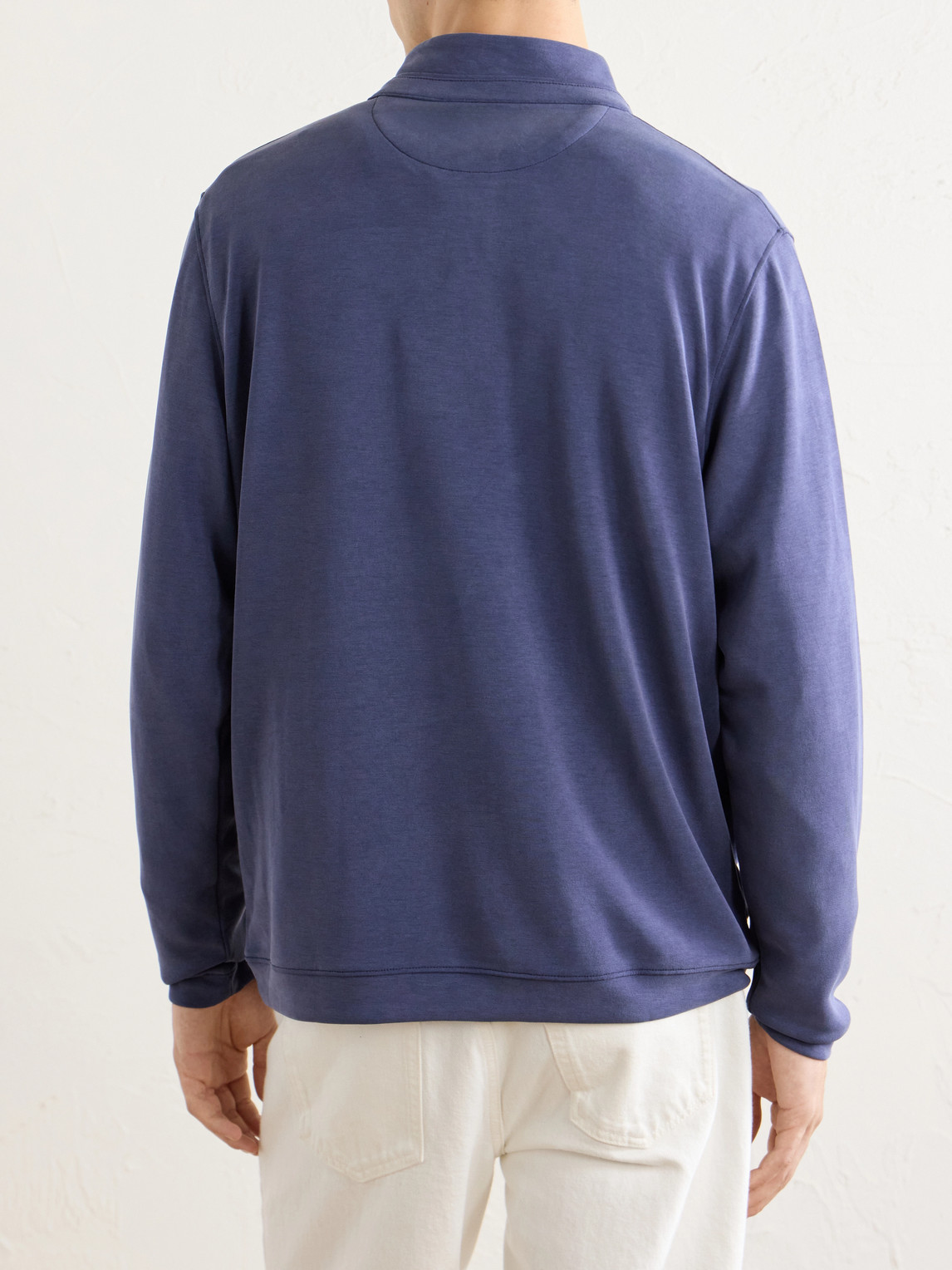 Peter Millar Jersey Half-zip Sweater In Blue