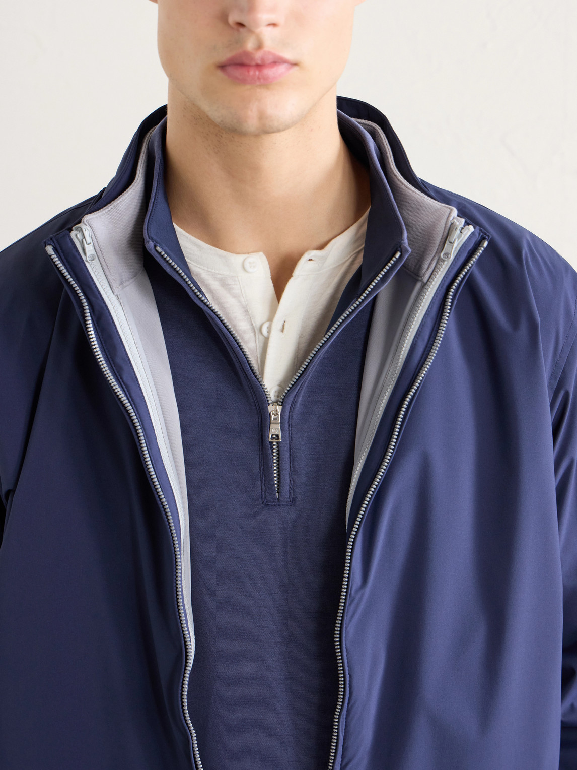 Peter Millar Jersey Half-zip Sweater In Blue