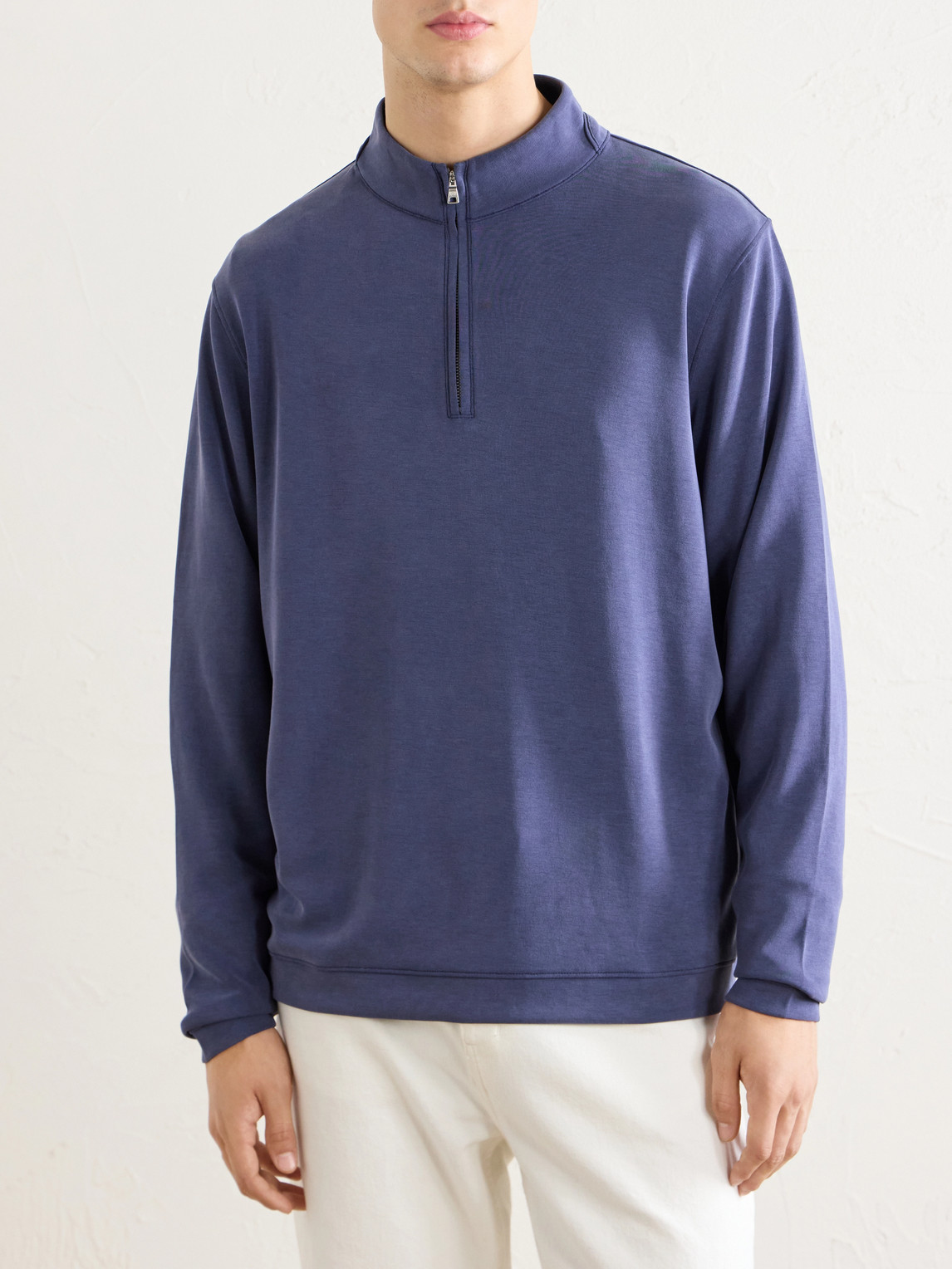 Peter Millar Jersey Half-zip Sweater In Blue