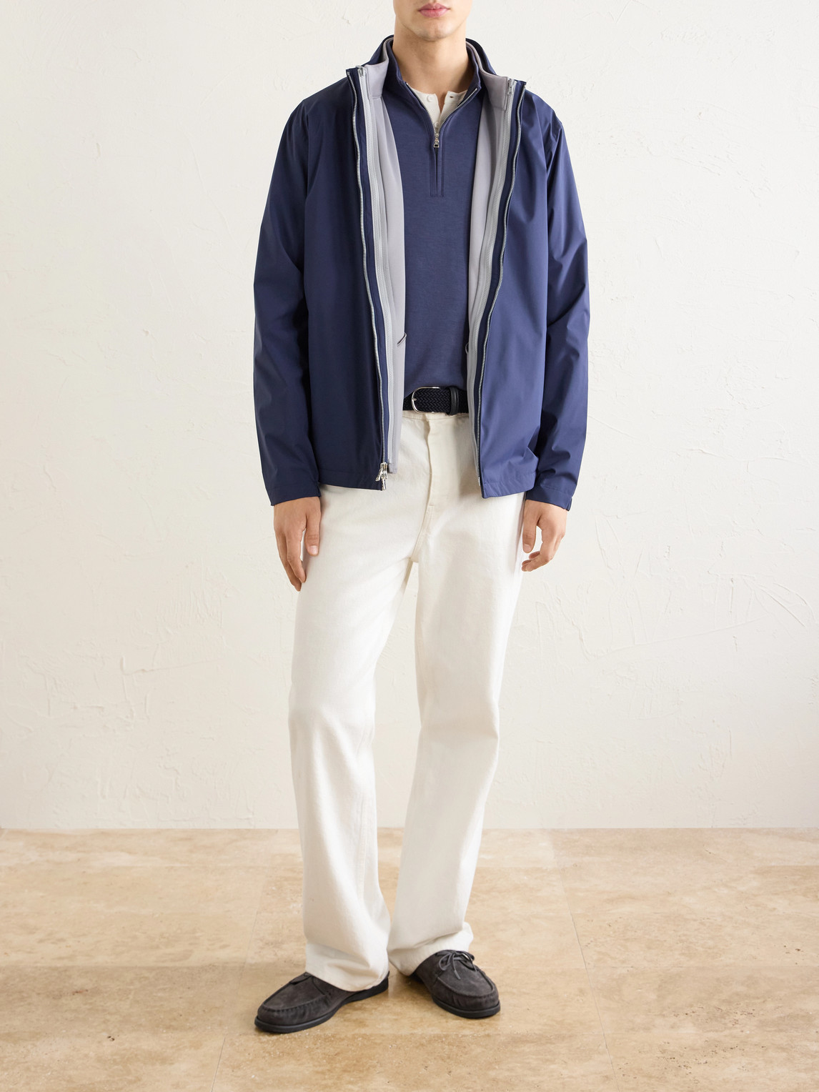 Peter Millar Jersey Half-zip Sweater In Blue
