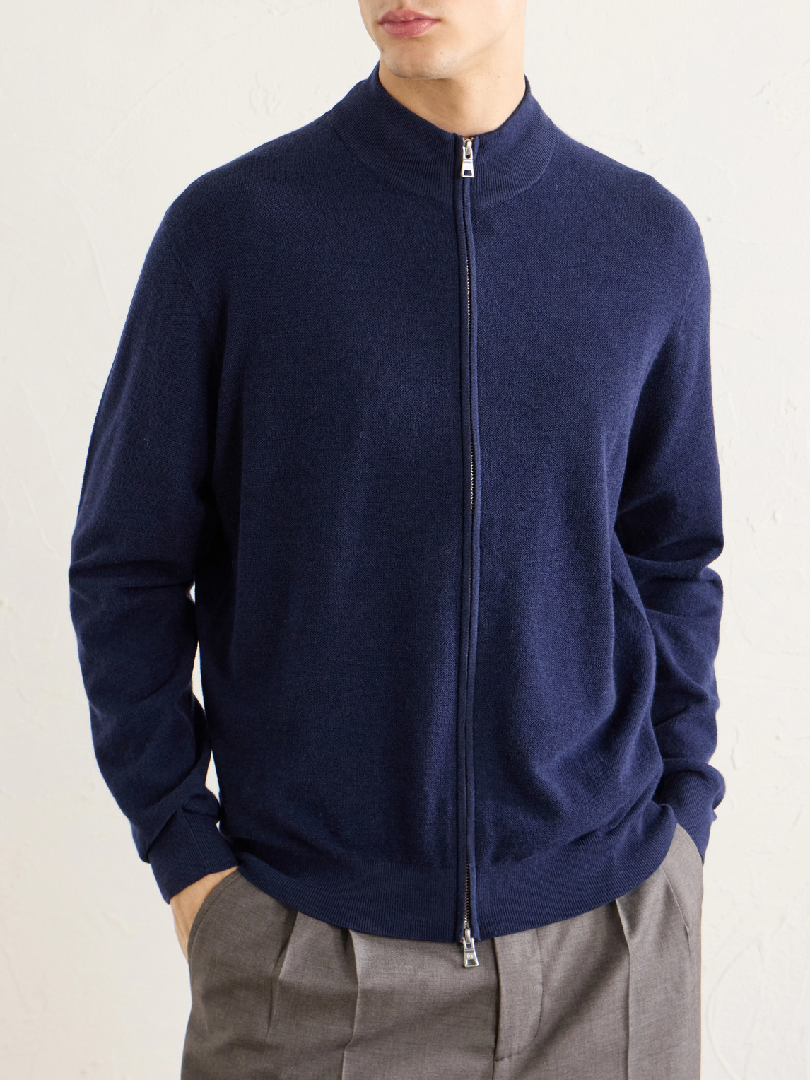 Peter Millar Excursionist Merino Wool-blend Sweater In Blue