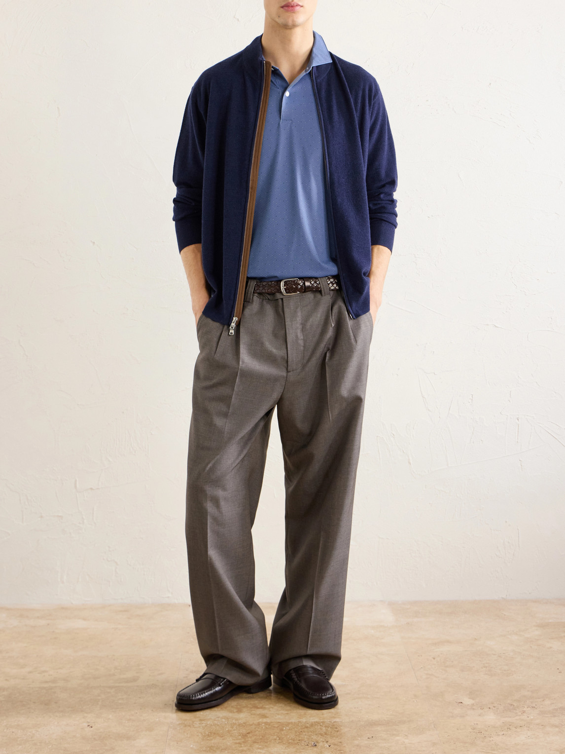 Peter Millar Excursionist Merino Wool-blend Sweater In Blue
