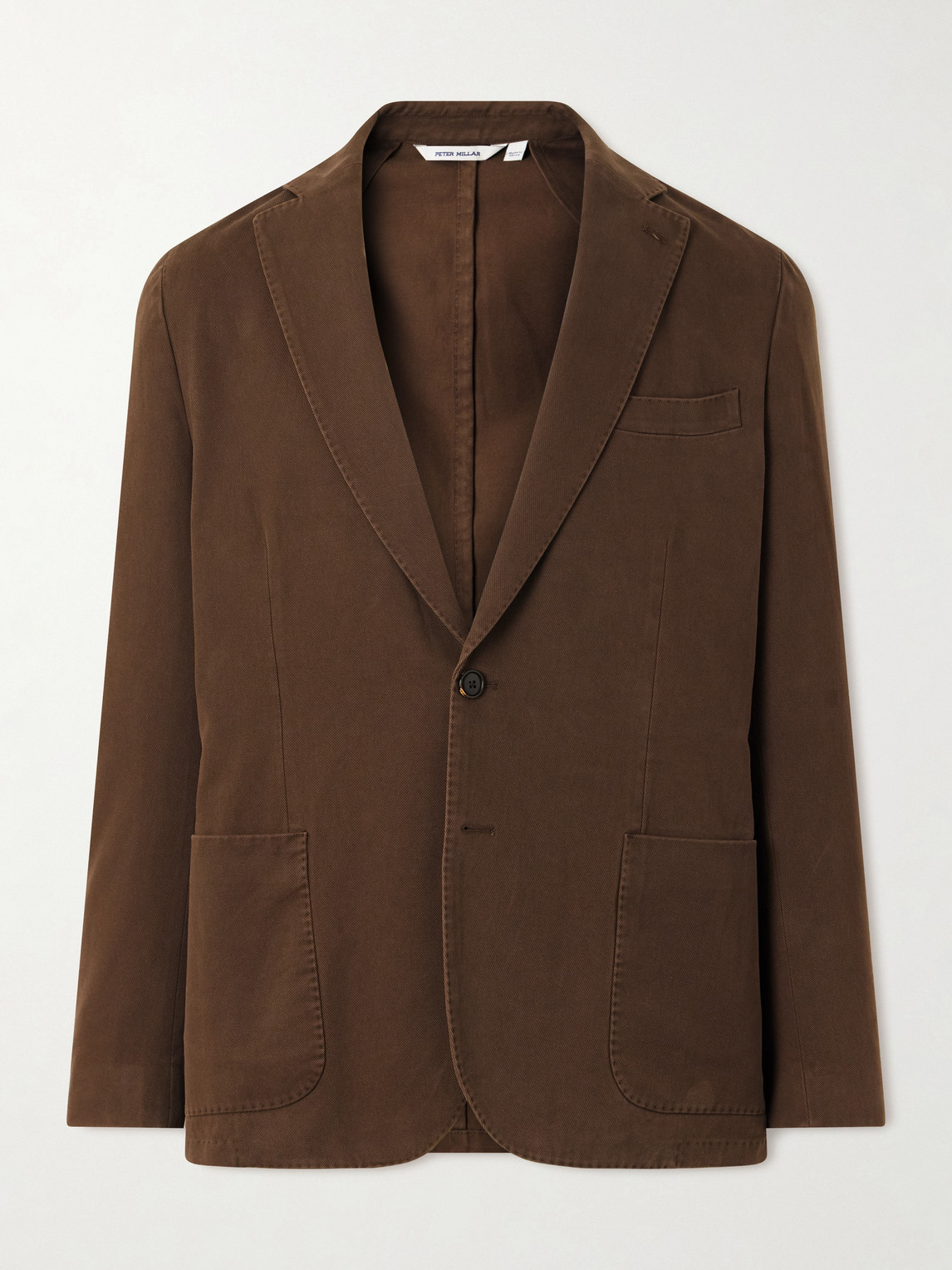 Peter Millar Chatham Cotton-cashmere Sigle Breasted Blazer In Brown