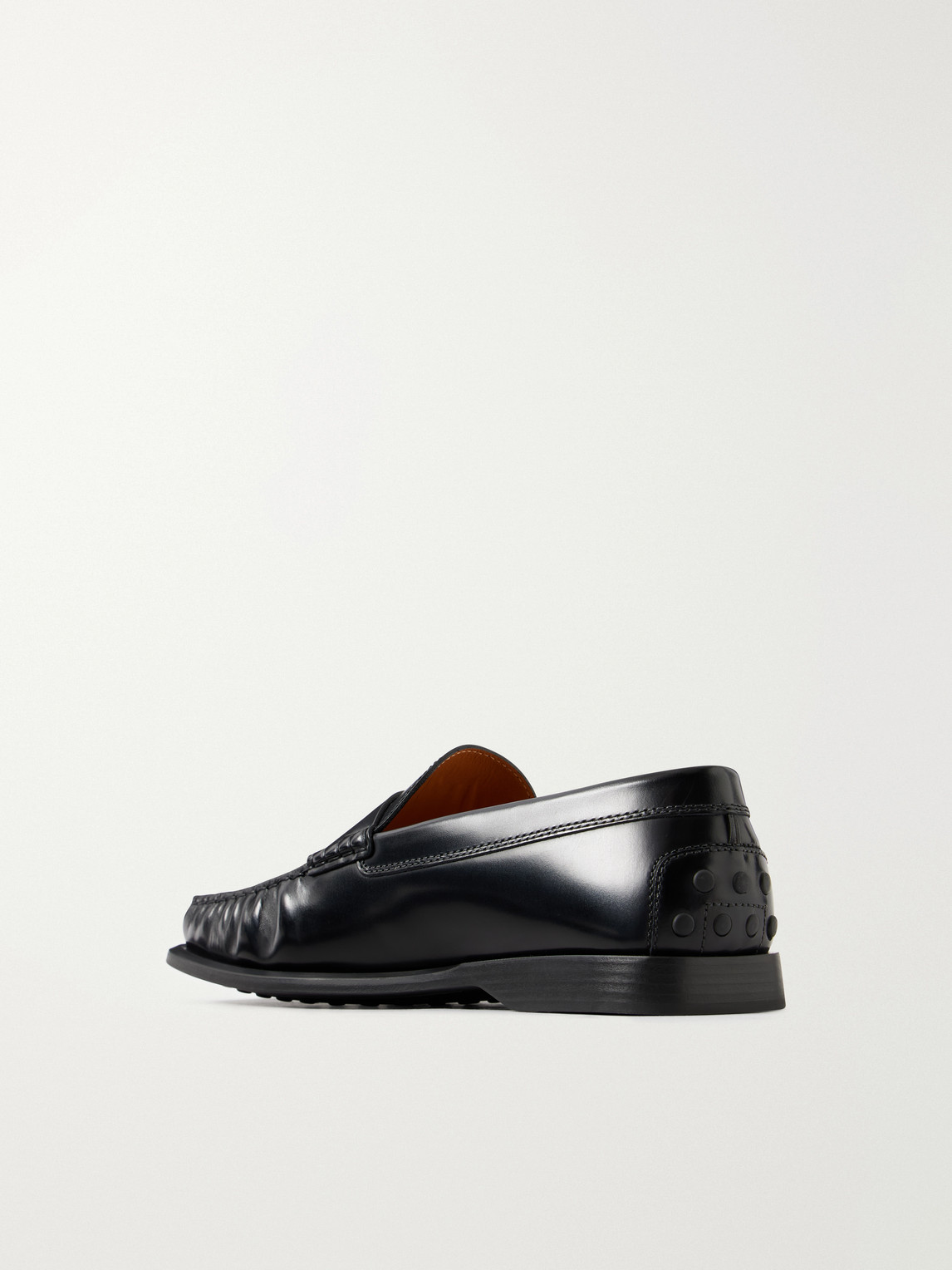 Logo-Debossed Gathered Loafers