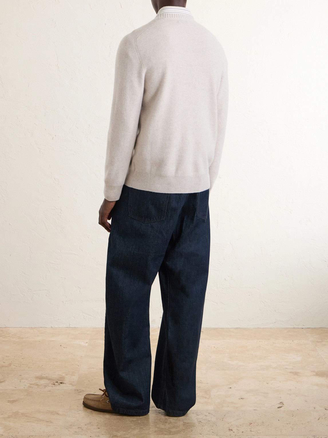  N.peal - English Rib Cashmere Sweater - Men - Gray - S 