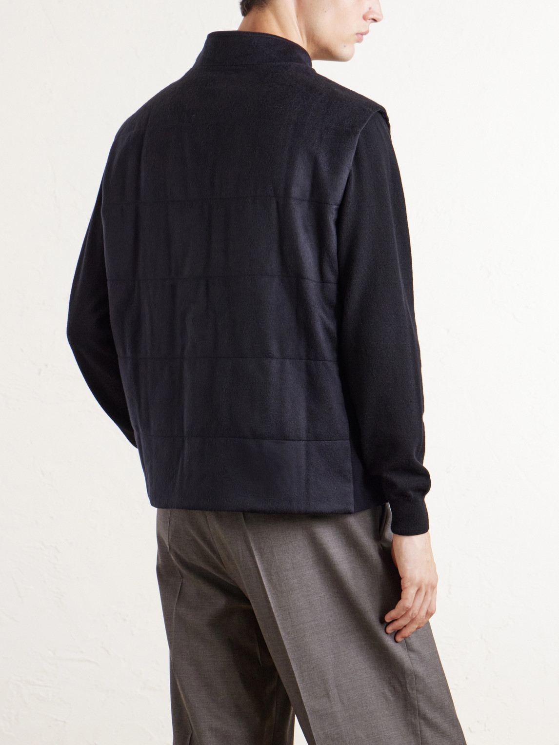 Belgravia Cotton-Trimmed Cashmere Vest