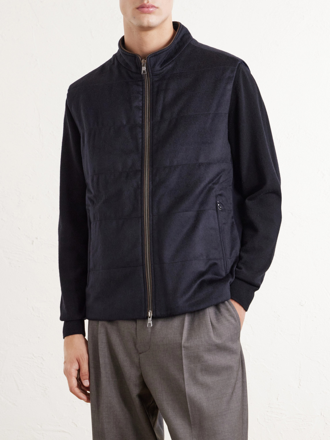 Belgravia Cotton-Trimmed Cashmere Vest