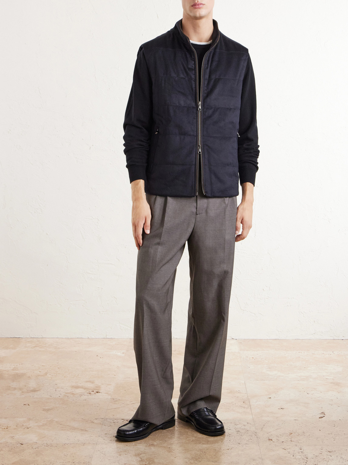 Belgravia Cotton-Trimmed Cashmere Vest