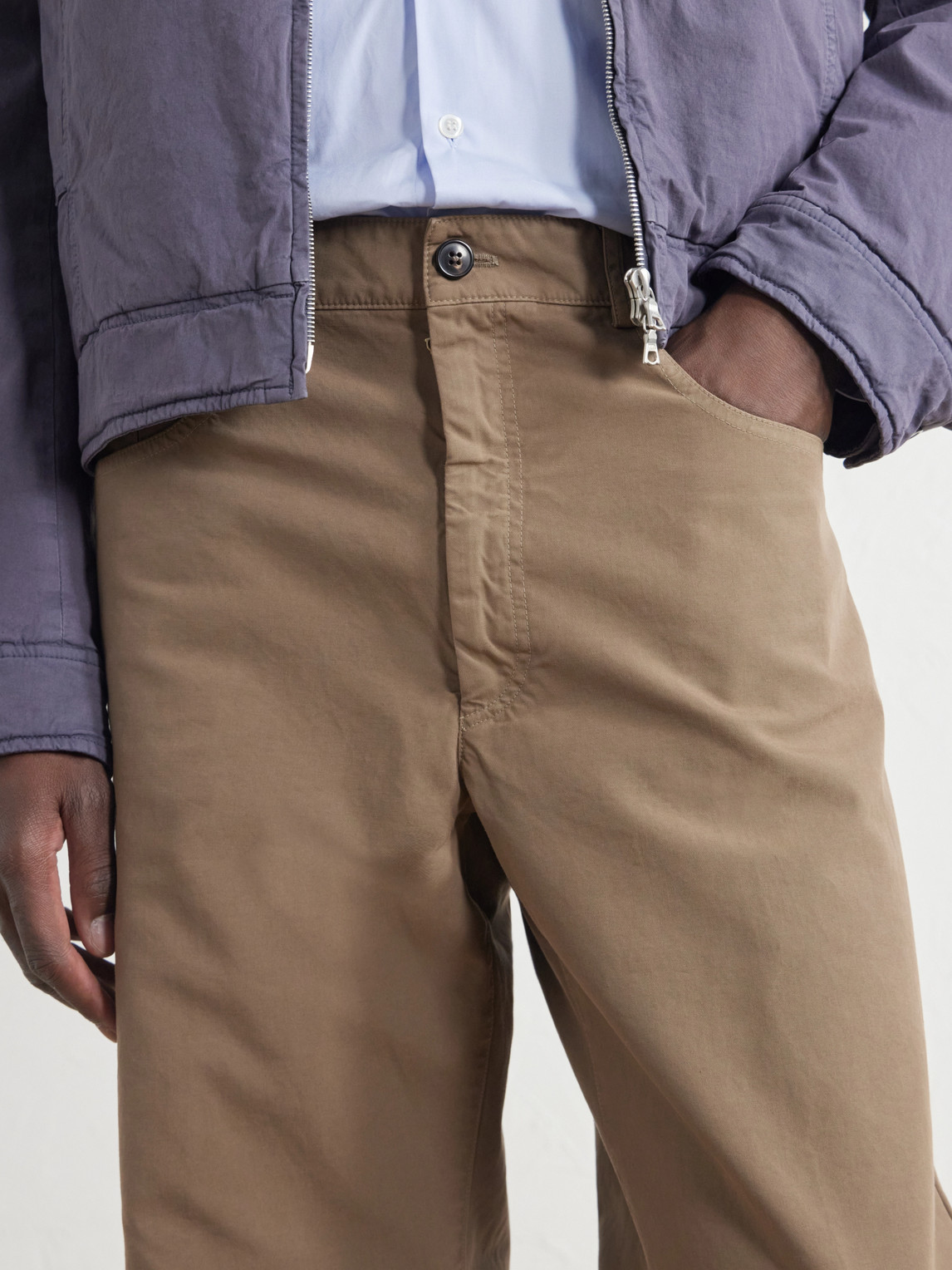 Straight-Leg Cotton Trousers