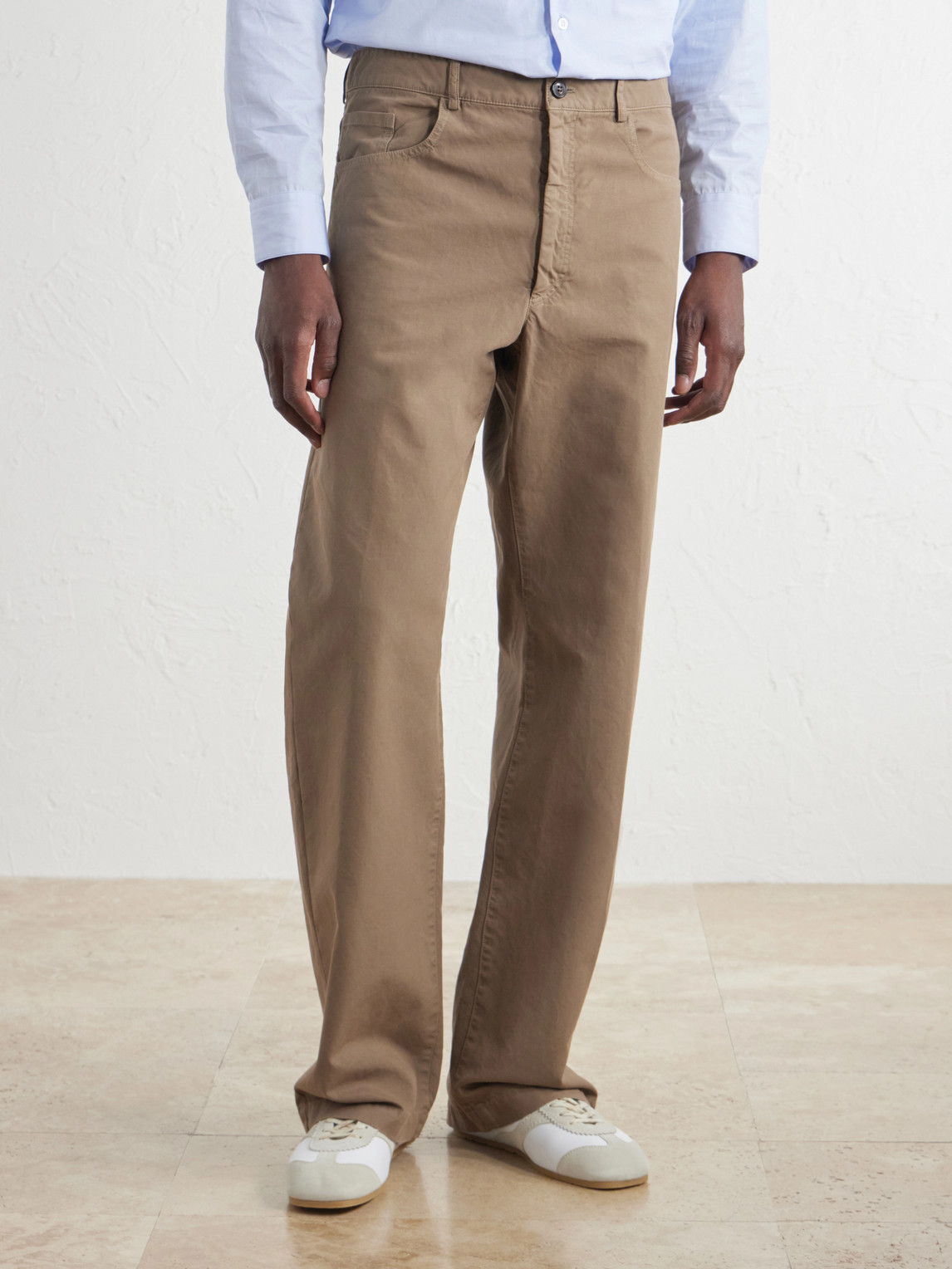 Straight-Leg Cotton Trousers