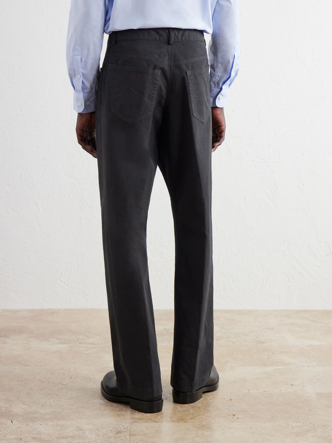 Straight-Leg Cotton Trousers