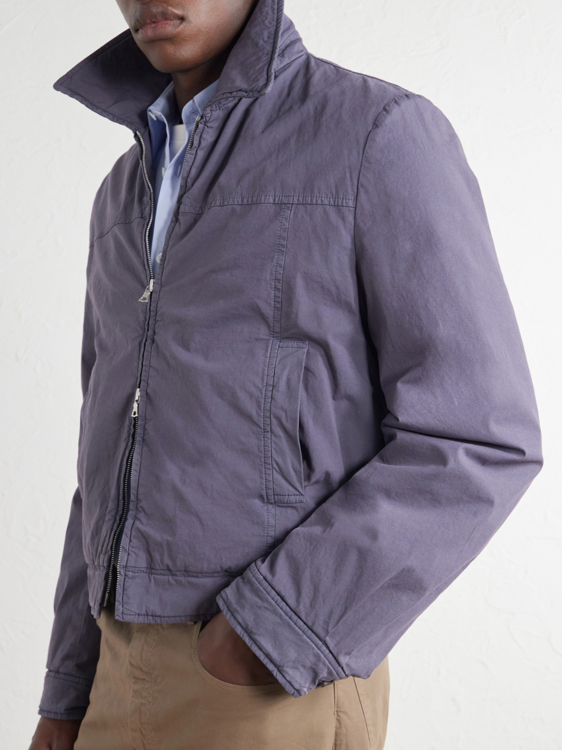 Cotton-Blend Blouson Jacket