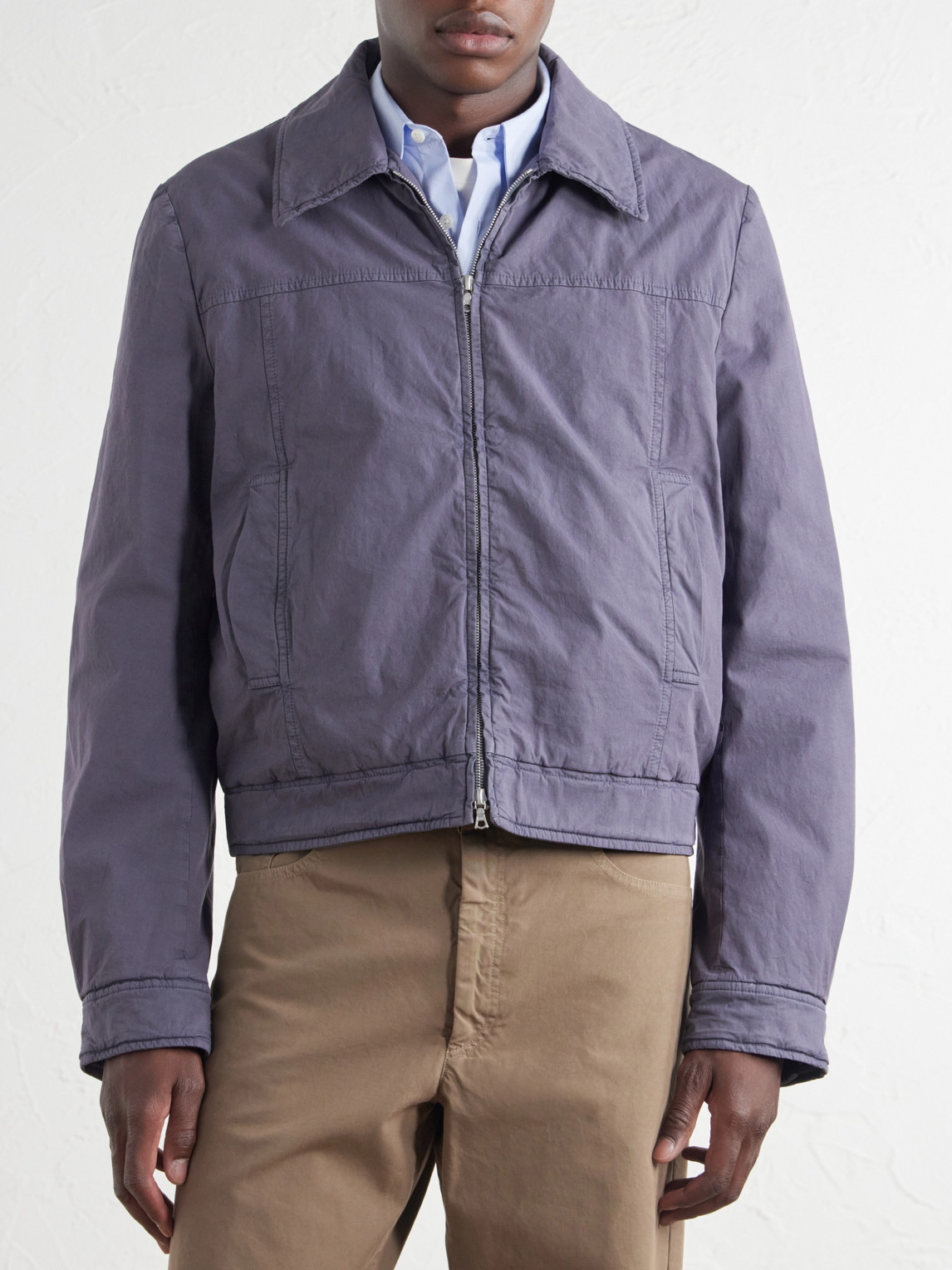 Cotton-Blend Blouson Jacket