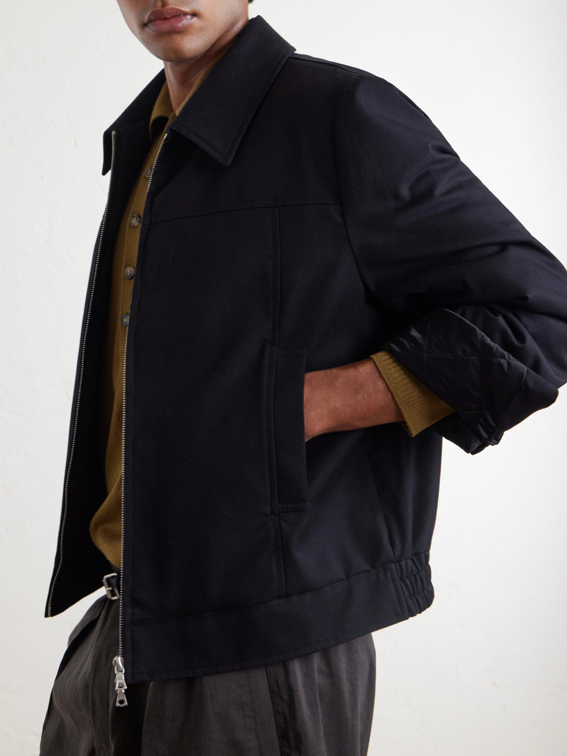 Padded Cotton And Wool-Blend Blouson Jacket