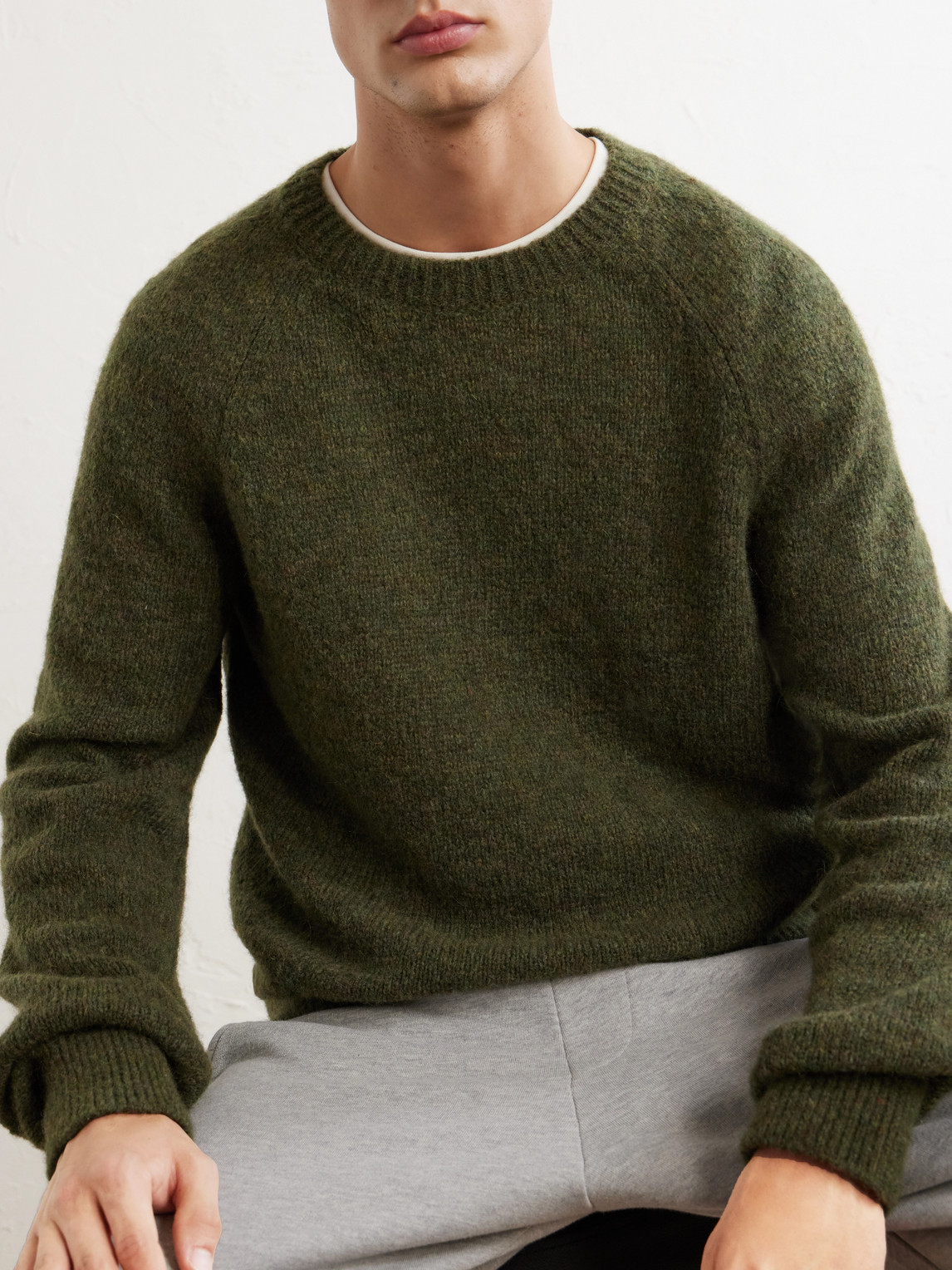 Brushed Alpaca-Blend Sweater