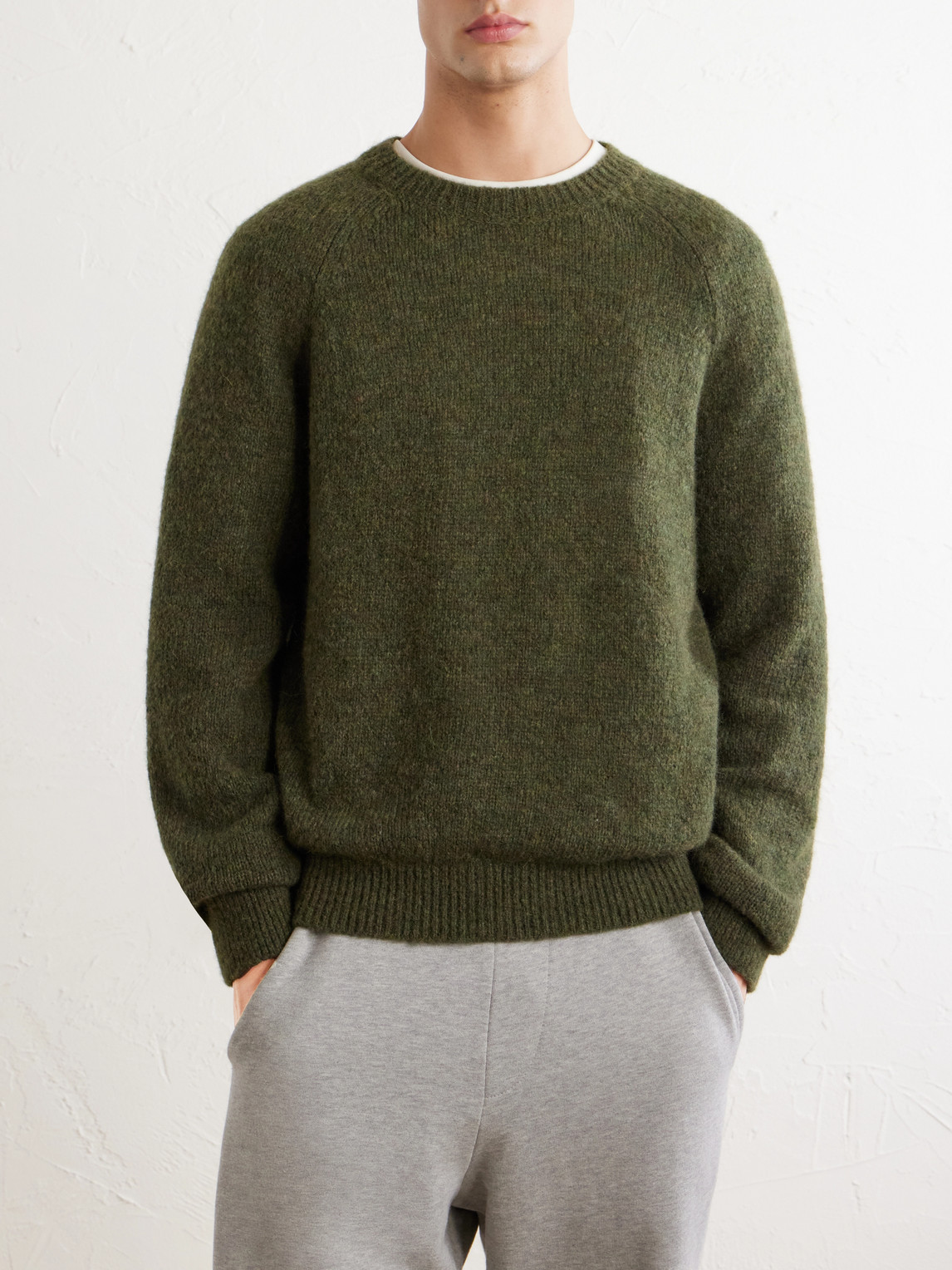 Brushed Alpaca-Blend Sweater