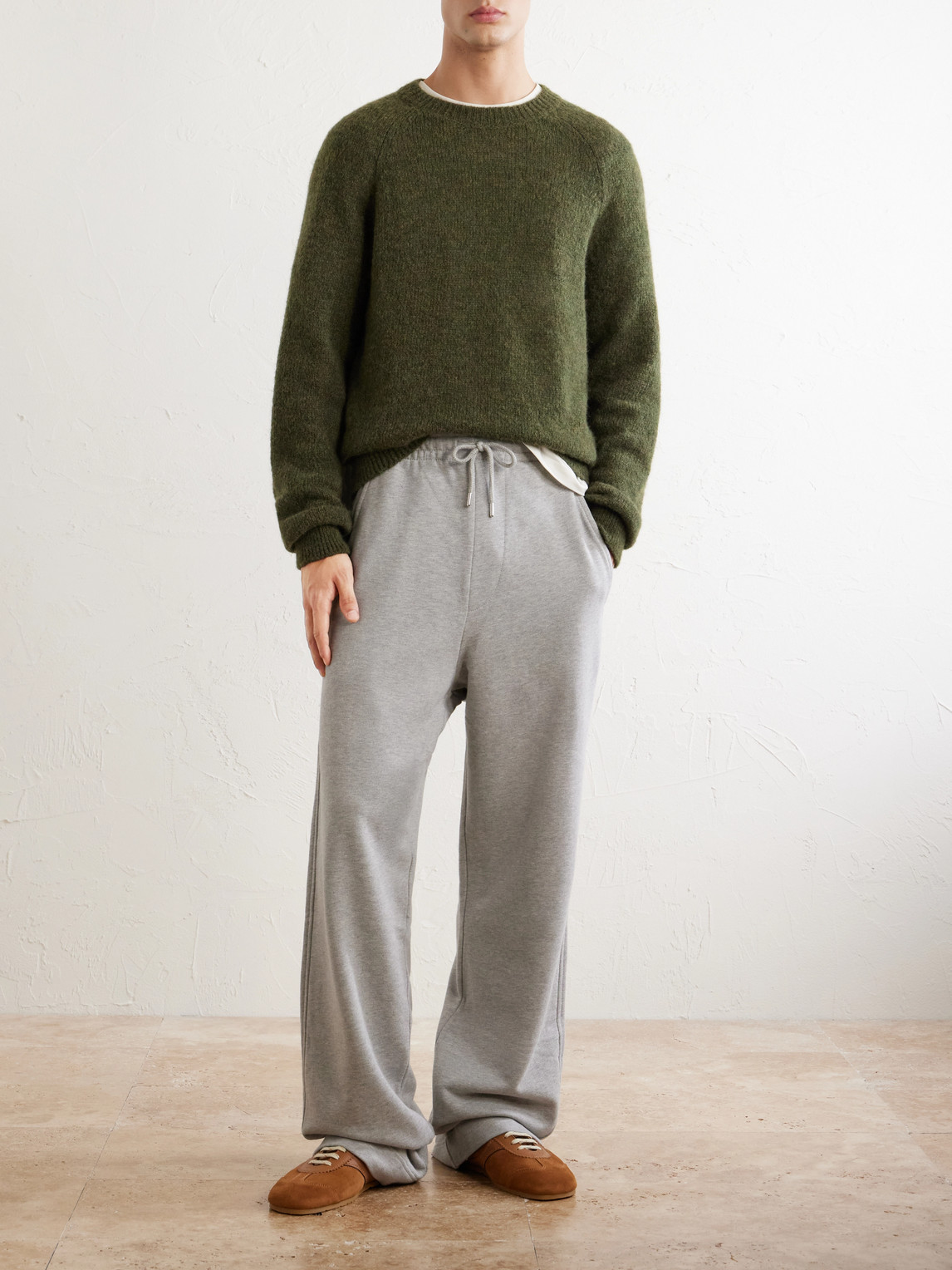 Brushed Alpaca-Blend Sweater