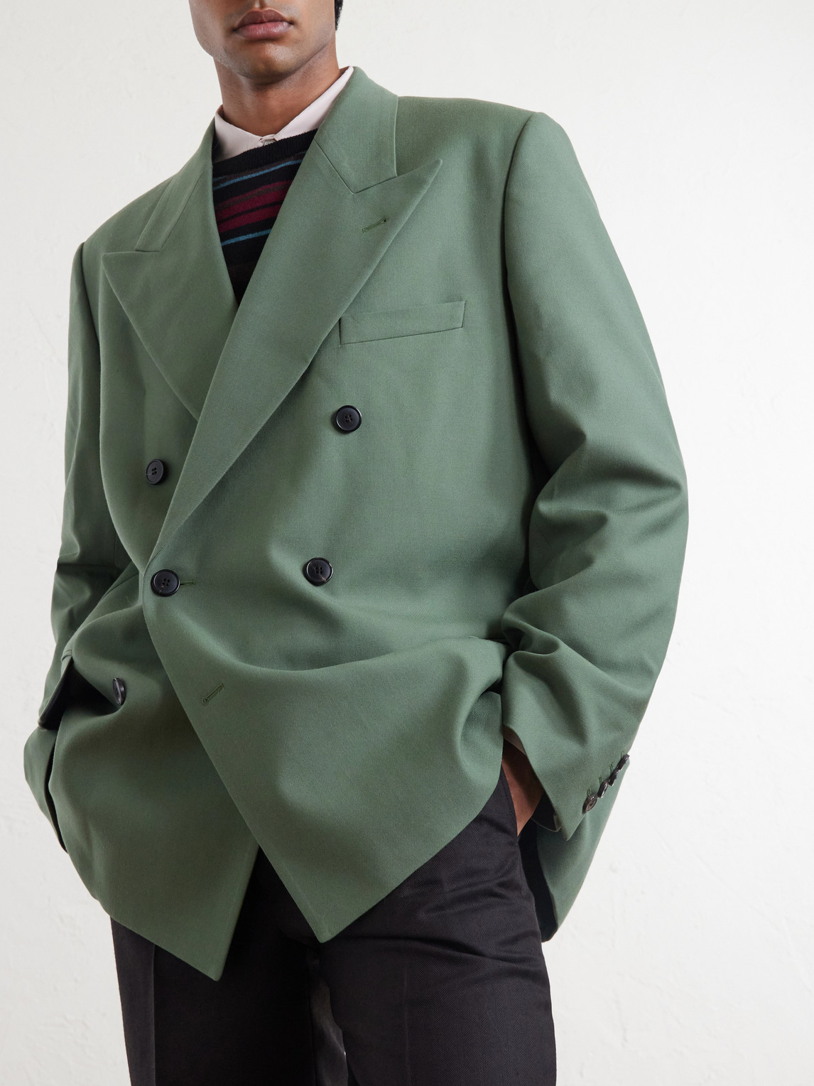 Bosier Double-Breasted Wool-Gabardine Blazer