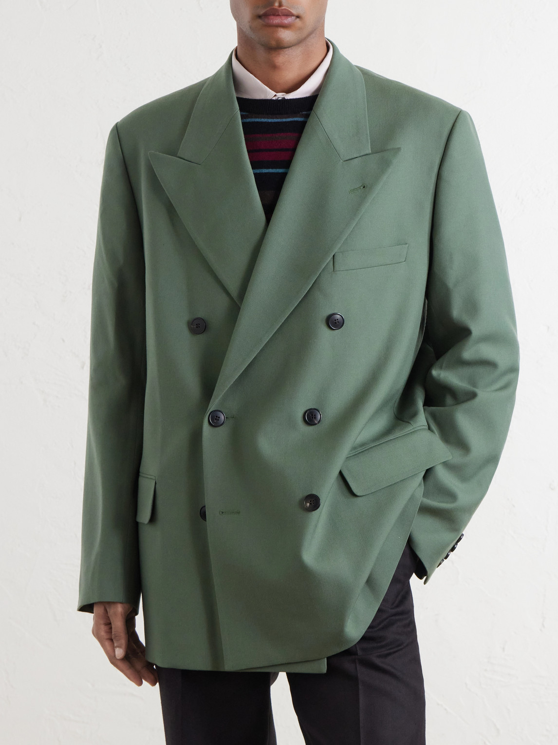 Bosier Double-Breasted Wool-Gabardine Blazer
