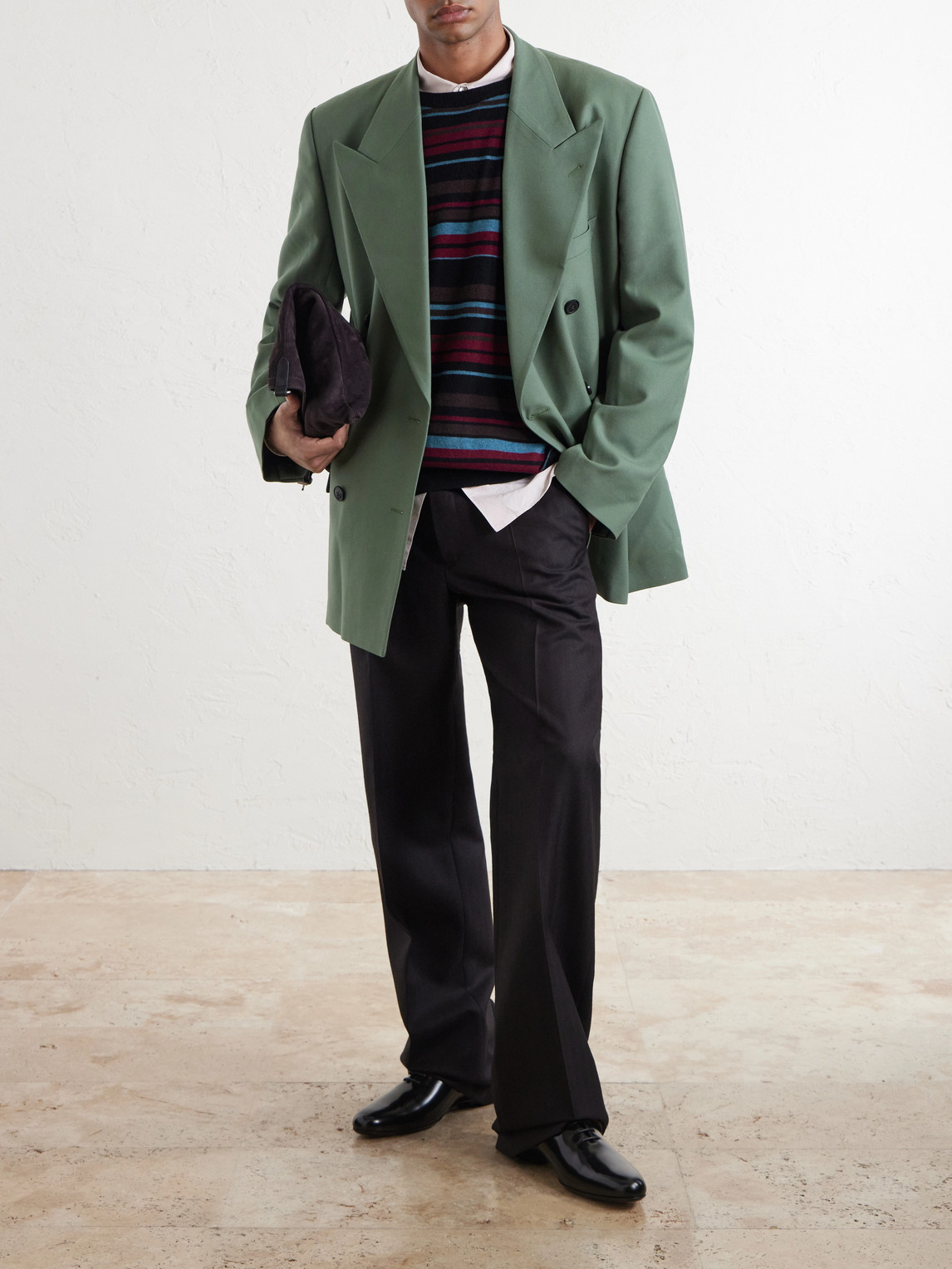 Bosier Double-Breasted Wool-Gabardine Blazer