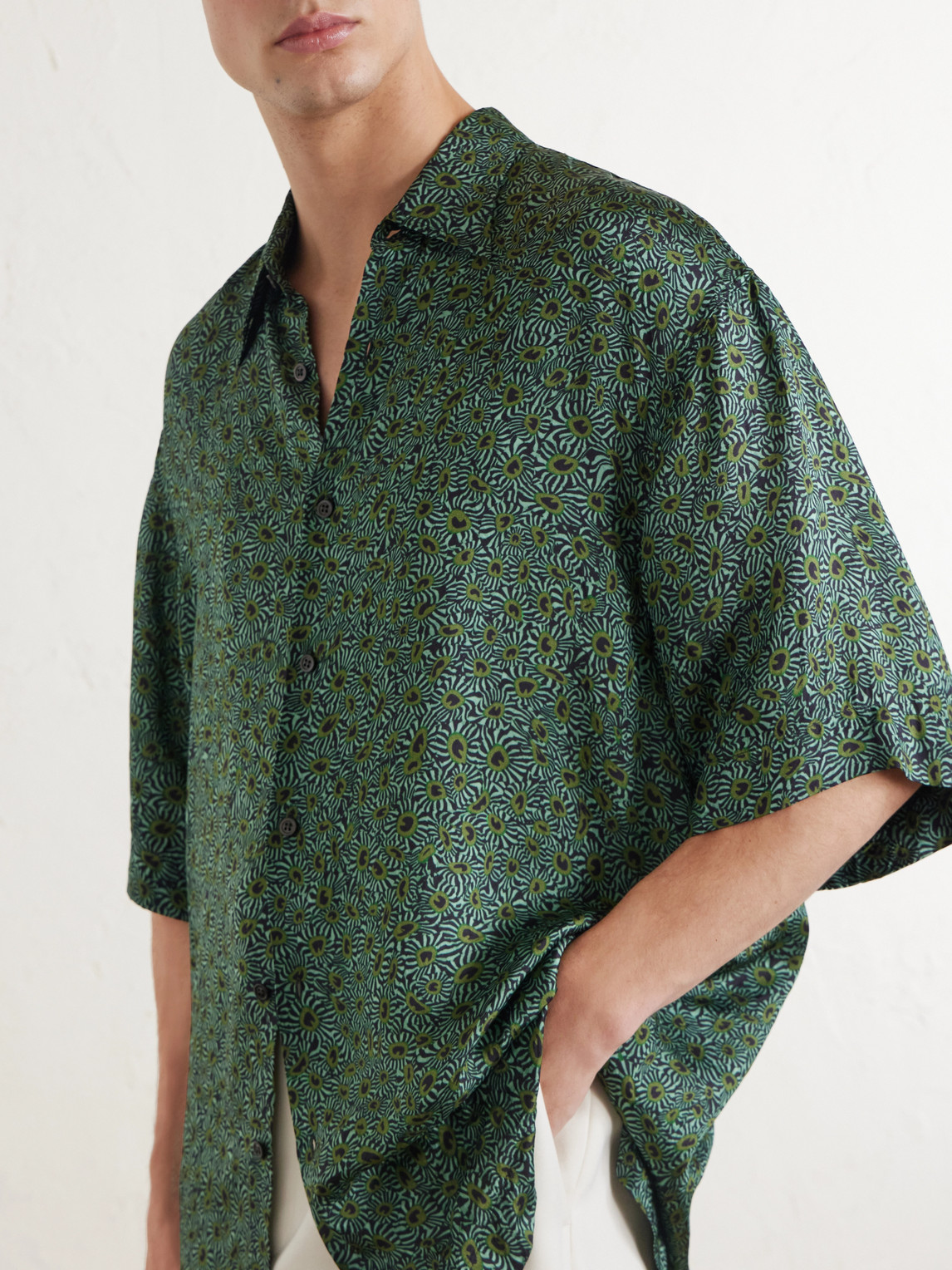 Camp-Collar Printed