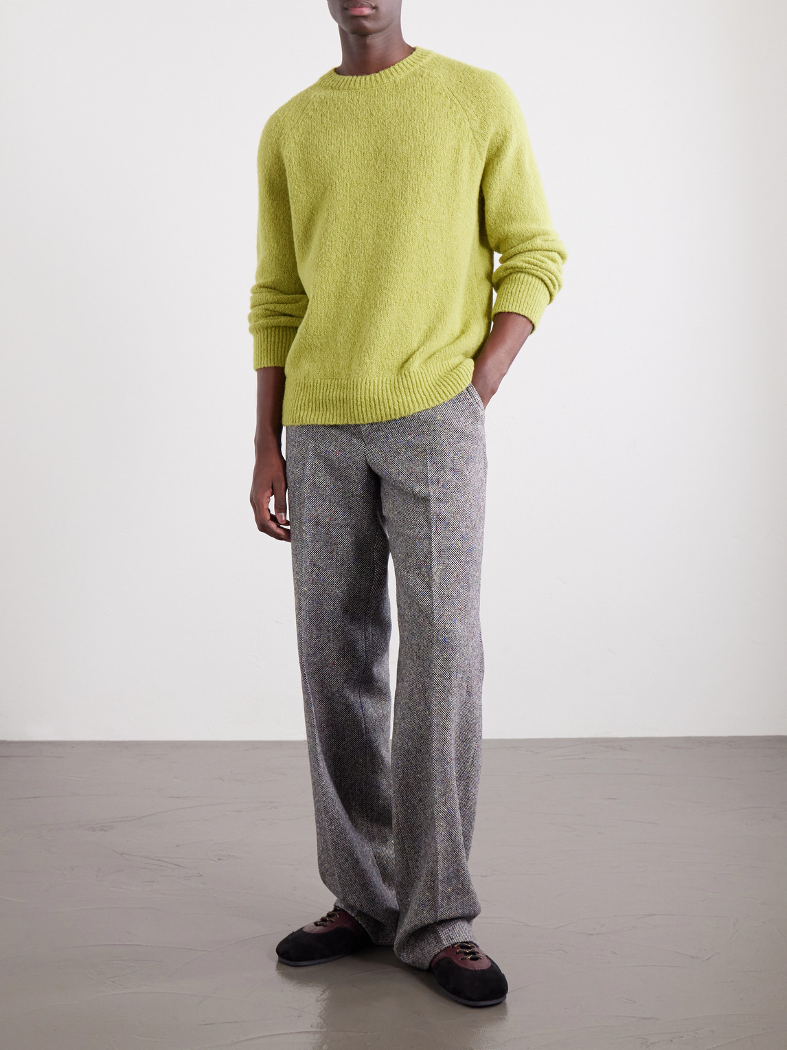 Brushed Alpaca-Blend Sweater