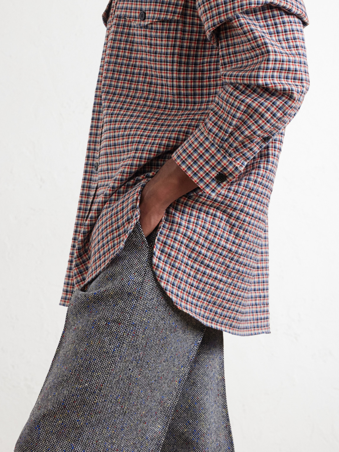 Checked Cotton-Blend Flannel Shirt