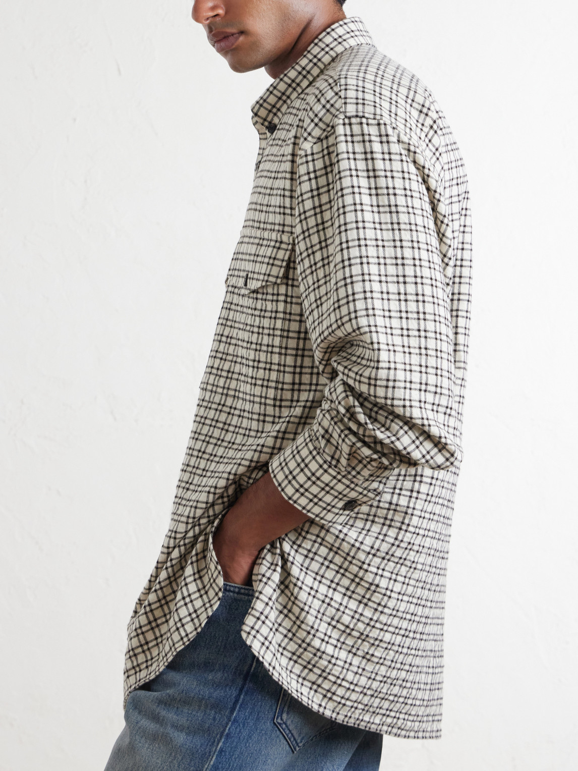 Cromo Checked Cotton-Blend Flannel Shirt