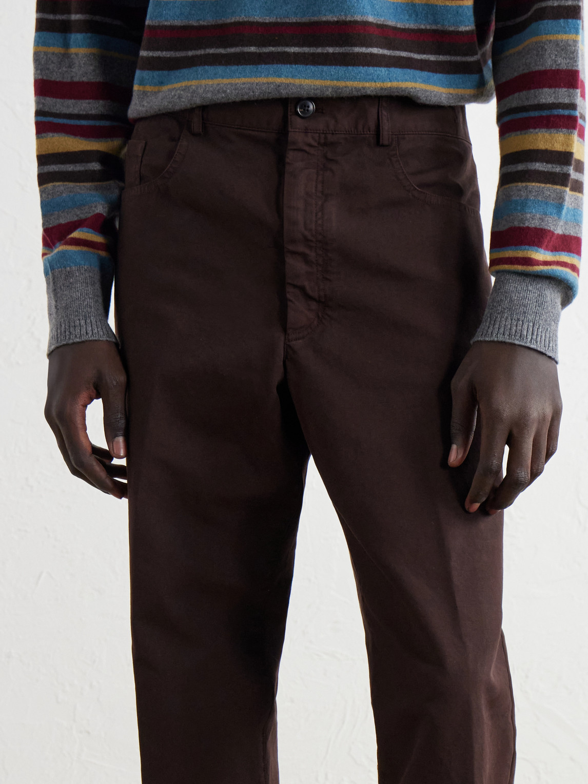 Straight-Leg Cotton Trousers