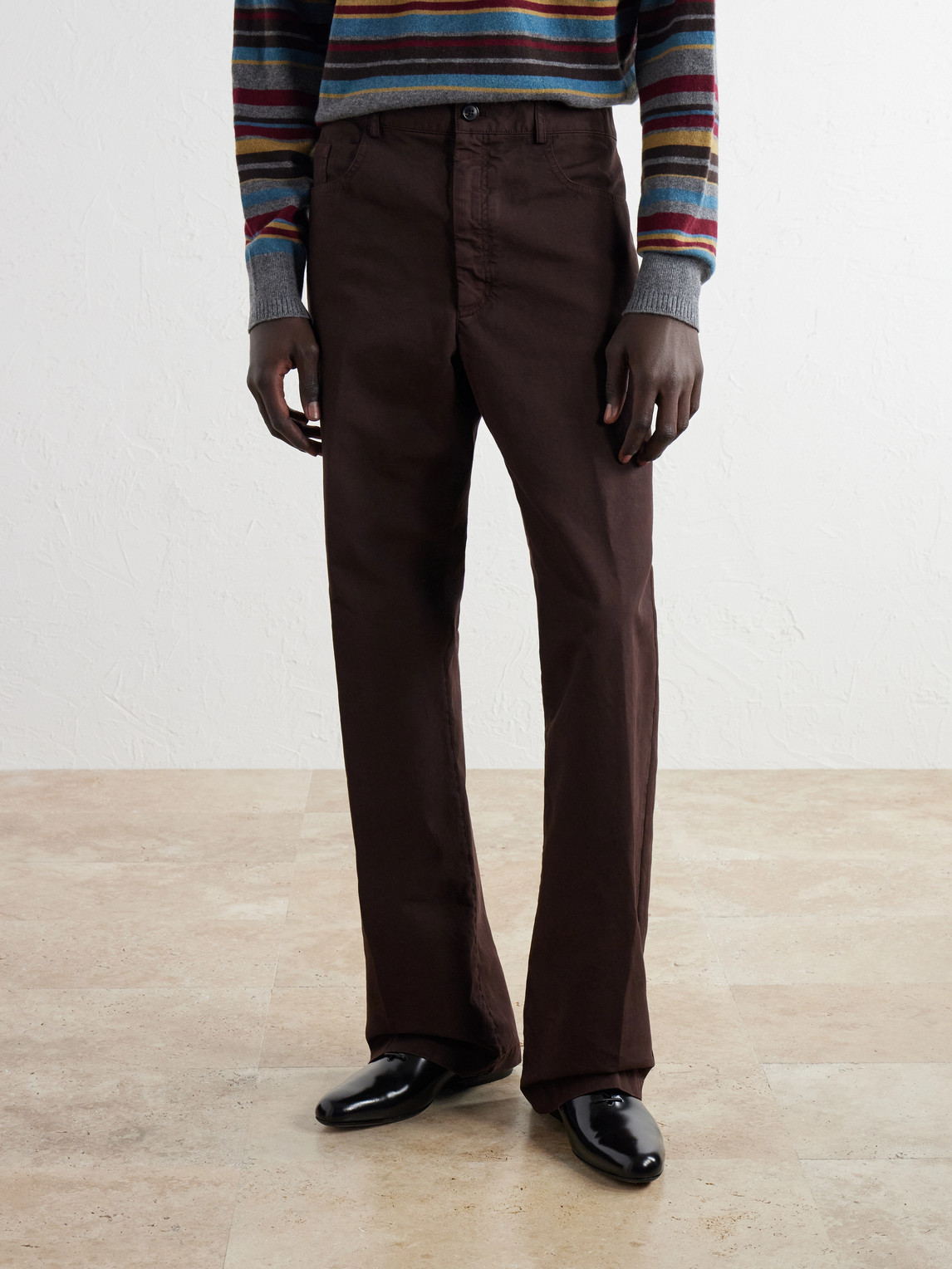 Straight-Leg Cotton Trousers