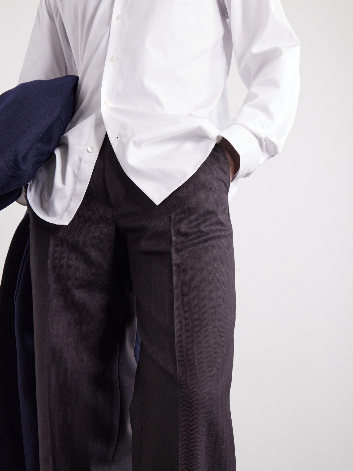 Panvel Straight-Leg Herringbone Wool Trousers