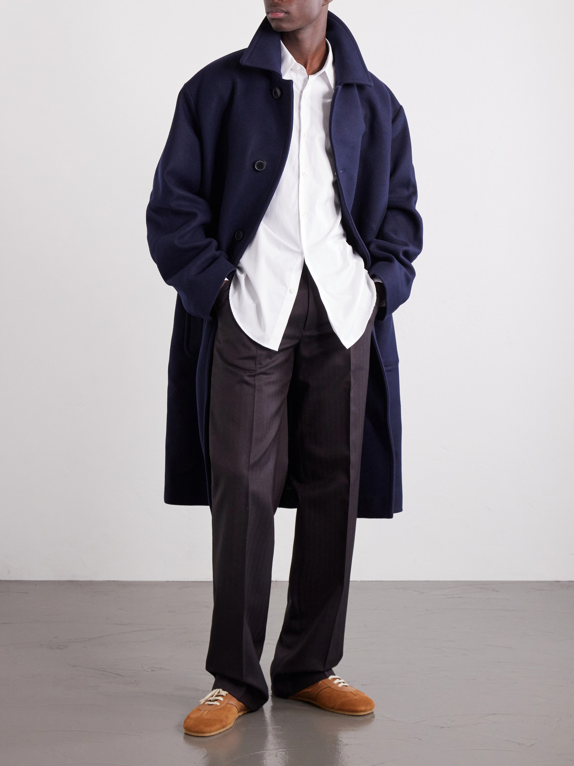 Panvel Straight-Leg Herringbone Wool Trousers