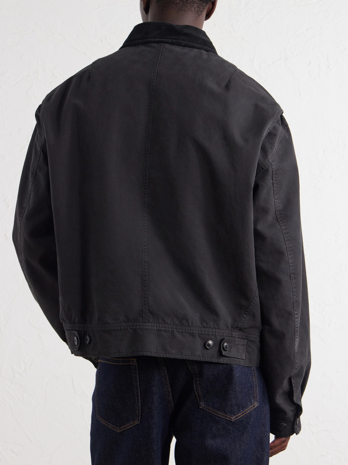 Corduroy-Trimmed Cotton-Canvas Jacket